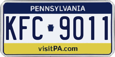 PA license plate KFC9011