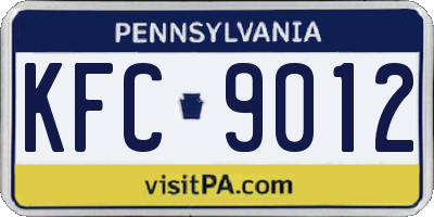 PA license plate KFC9012