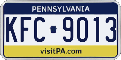PA license plate KFC9013