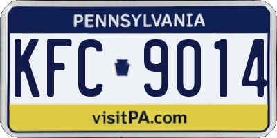 PA license plate KFC9014
