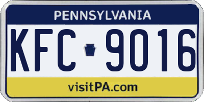 PA license plate KFC9016