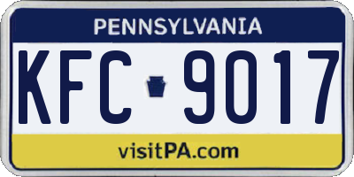 PA license plate KFC9017