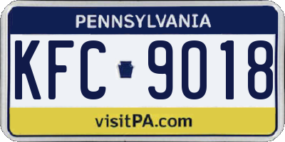 PA license plate KFC9018