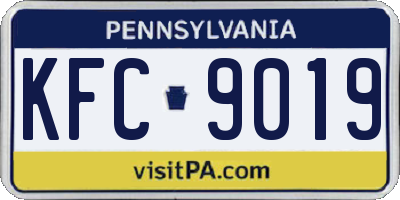 PA license plate KFC9019