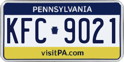 PA license plate KFC9021