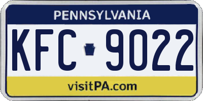 PA license plate KFC9022
