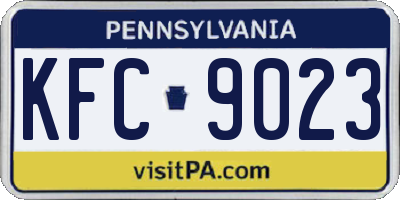 PA license plate KFC9023