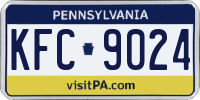 PA license plate KFC9024