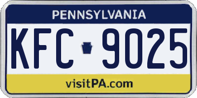 PA license plate KFC9025