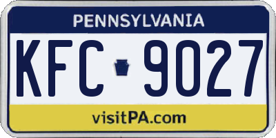 PA license plate KFC9027