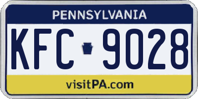 PA license plate KFC9028