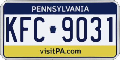 PA license plate KFC9031