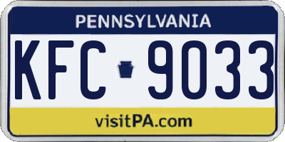 PA license plate KFC9033