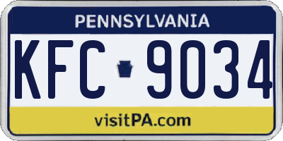 PA license plate KFC9034