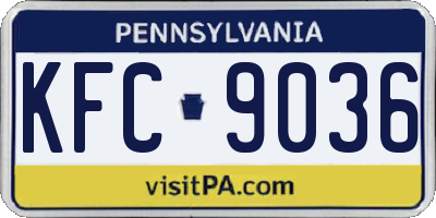 PA license plate KFC9036