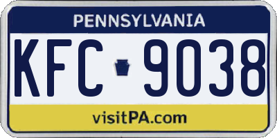 PA license plate KFC9038