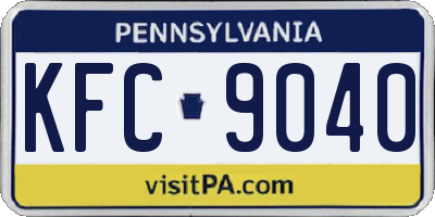 PA license plate KFC9040