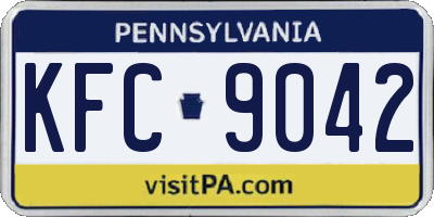 PA license plate KFC9042
