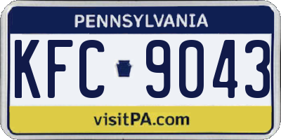 PA license plate KFC9043