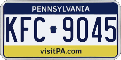 PA license plate KFC9045