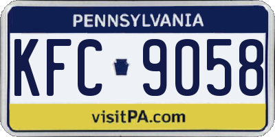 PA license plate KFC9058