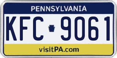 PA license plate KFC9061