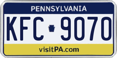 PA license plate KFC9070