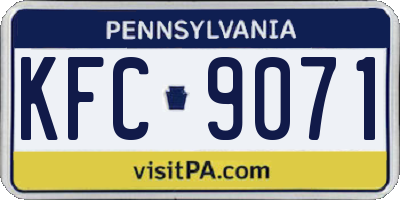 PA license plate KFC9071