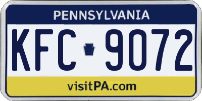 PA license plate KFC9072