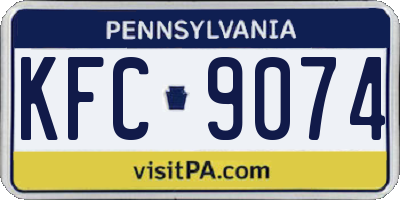 PA license plate KFC9074