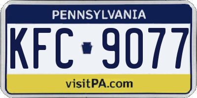 PA license plate KFC9077