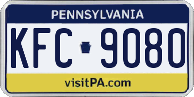 PA license plate KFC9080