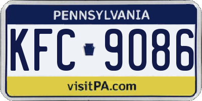 PA license plate KFC9086