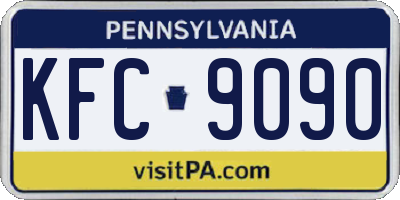 PA license plate KFC9090