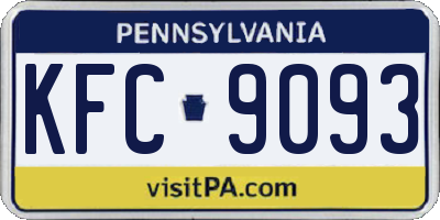 PA license plate KFC9093