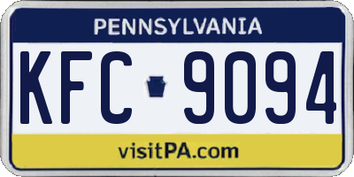 PA license plate KFC9094