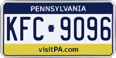 PA license plate KFC9096