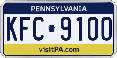 PA license plate KFC9100