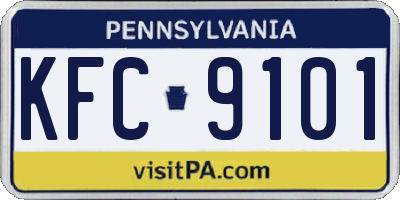 PA license plate KFC9101
