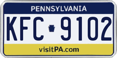 PA license plate KFC9102