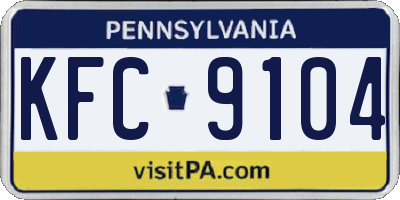 PA license plate KFC9104