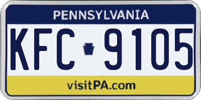 PA license plate KFC9105