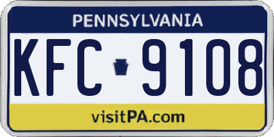 PA license plate KFC9108