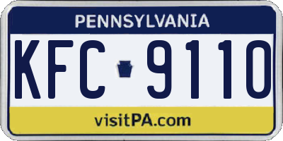 PA license plate KFC9110