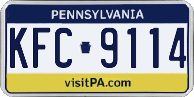 PA license plate KFC9114