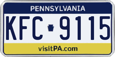 PA license plate KFC9115
