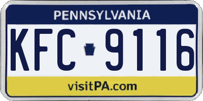 PA license plate KFC9116