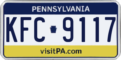 PA license plate KFC9117