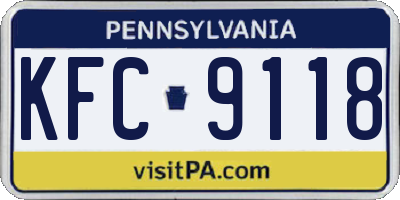 PA license plate KFC9118