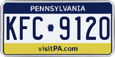 PA license plate KFC9120